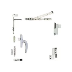 Kit Oscillo-battant Complet Galicube 1V FAPIM à Crémone Nefer Midi - Compas Court 402 à 750 Mm - Argent - 1330AA-G6