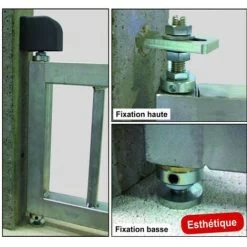 Pivot De Portail Acier Avec Seuil Fixé à La Résine - Carré 25 X 25 Mm - Kit Fixation Haute Et Basse