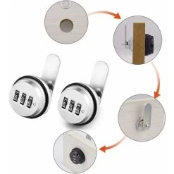 Code Serrure Codée D’armoires De Tiroirnumérique Mécanique Code à Combinaison 3 Chiffres En Alliage De Zinc Oi-FRIS -Portes Et Fenêtres Magasin 66405446 4