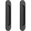 Lot De 2 Poignées De Porte Coulissantes Ovales Auto-adhésives En Alliage D'aluminium Noir Mat Sans Perforation Pour Portes Coulissantes De Grange, Fenêtres, Armoires