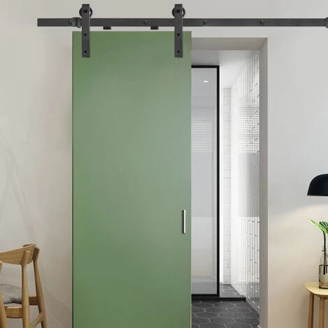 Froadp 183cm Quincaillerie Kit De Rail Système De Porte Coulissante Rail De Suspension En Acier Carbone Charge Jusqu'à 130KG Pour Porte De Grange En Métal Et Bois 5 Froadp 183cm Quincaillerie Kit De Rail Système De Porte Coulissante Rail De Suspension En Acier Carbone Charge Jusqu'à 130KG Pour Porte De Grange En Métal Et Bois – Image 5