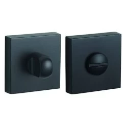 THIRARD - Paire De Rosaces Carrées Monza/Modena/Ginevra, 50x50mm, à Condamnation, Noir Mat