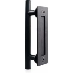 AIDUCHO Poignée De Porte Coulissante En Acier Inoxydable, Poignée De Porte De Grange Coulissante - Poignée Ronde Simple - Noir