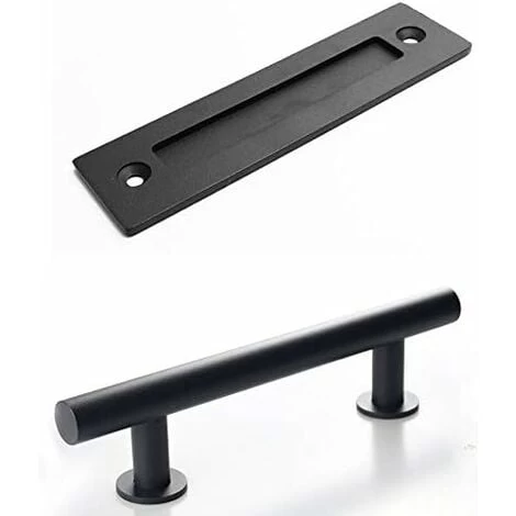 AIDUCHO Poignée De Porte Coulissante En Acier Inoxydable, Poignée De Porte De Grange Coulissante - Poignée Ronde Simple - Noir 2 AIDUCHO Poignée De Porte Coulissante En Acier Inoxydable, Poignée De Porte De Grange Coulissante - Poignée Ronde Simple - Noir – Image 2