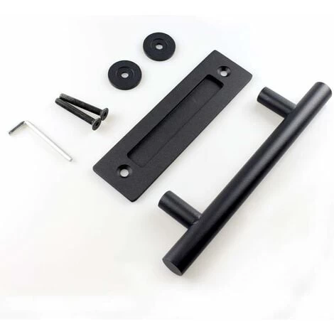 AIDUCHO Poignée De Porte Coulissante En Acier Inoxydable, Poignée De Porte De Grange Coulissante - Poignée Ronde Simple - Noir 3 AIDUCHO Poignée De Porte Coulissante En Acier Inoxydable, Poignée De Porte De Grange Coulissante - Poignée Ronde Simple - Noir – Image 3