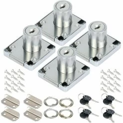 Lot De 4 Serrures à Came En Alliage De Zinc De 22 Mm Pour Placard, Tiroir Avec Clés Identiques Pour La Maison, Le Bureau, Les Meubles, Les Portes De Boîte Aux Lettres (22 Mm),Superma