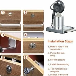 Lot De 4 Serrures à Came En Alliage De Zinc De 22 Mm Pour Placard, Tiroir Avec Clés Identiques Pour La Maison, Le Bureau, Les Meubles, Les Portes De Boîte Aux Lettres (22 Mm)，Superma -Portes Et Fenêtres Magasin 73921134 3