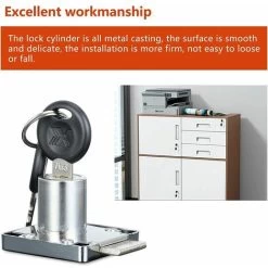 Lot De 4 Serrures à Came En Alliage De Zinc De 22 Mm Pour Placard, Tiroir Avec Clés Identiques Pour La Maison, Le Bureau, Les Meubles, Les Portes De Boîte Aux Lettres (22 Mm)，Superma -Portes Et Fenêtres Magasin 73921134 4