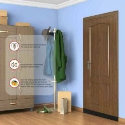 Bas De Porte Adhésif Souple En Silicone Isolation Thermique Bande D'étanchéité Anti-bruit Anti-poussière Air Froid Anti-souris Fourmi Cafard Insectes (100 Cm X 5 Cm Noir) -Portes Et Fenêtres Magasin 74618943 3