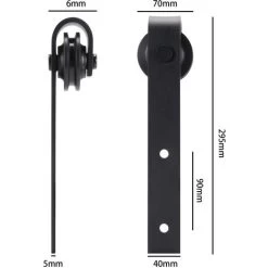 STOEX Quincaillerie Kit De Rail Roulettes Pour Porte Coulissante Hardware Pour Double Porte Suspendue En Bois Sliding Barn Door Hardware - 183CM/10FT 7 STOEX Quincaillerie Kit De Rail Roulettes Pour Porte Coulissante Hardware Pour Double Porte Suspendue En Bois Sliding Barn Door Hardware - 183CM/10FT -Portes Et Fenêtres Magasin 77009088 3