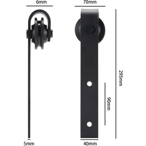 STOEX Quincaillerie Kit De Rail Roulettes Pour Porte Coulissante Hardware Pour Double Porte Suspendue En Bois Sliding Barn Door Hardware - 183CM/10FT 3 STOEX Quincaillerie Kit De Rail Roulettes Pour Porte Coulissante Hardware Pour Double Porte Suspendue En Bois Sliding Barn Door Hardware - 183CM/10FT – Image 3