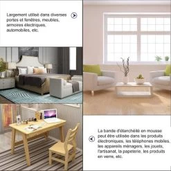 Joint Porte Fenêtre, Joint De Mousse Adhésive Pour Porte D'Entrée, Bande En Néoprène Anti-froid, 2 Rouleaux 12mm(l) X6mm(H) X6m(L), Noir Et Jaune (chacun 3m) -Portes Et Fenêtres Magasin 78386258 5