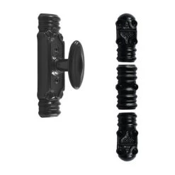 Fausse Crémone ROLLINGER Rustique Noire - Bouton N°6 - Pour Tringle 16 X 8 - CRD168BT6BV