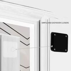 4 Pièces Ferme Porte Automatique, Ferme-portes Automatique à Capteur Avec Capteur Avec Cordon De Serrage Pour Tous Les Types D'alliages D'aluminium, Portes En Bois -Portes Et Fenêtres Magasin 79258465 3