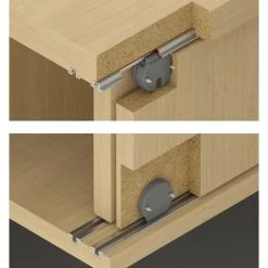 Chariot Pour Portes Coulissantes Linéaires Haut Bas Réglable En Hauteur à Enfoncer Ø35mm Plastique Gris Galet Armoire Placard Dressing Garniture Guidage Coulisse Rail -Portes Et Fenêtres Magasin 80709638 4