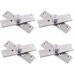 Charnières De Porte 4 Pièces Charnières Pivotantes, Charnières De Porte En Acier Inoxydable, Charnières Rotatives à 360 Degrés 75 X 17 Mm Argent, Pour Porte, Fenêtre, Placard