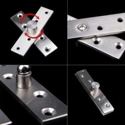 Charnières De Porte 4 Pièces Charnières Pivotantes, Charnières De Porte En Acier Inoxydable, Charnières Rotatives à 360 Degrés 75 X 17 Mm Argent, Pour Porte, Fenêtre, Placard -Portes Et Fenêtres Magasin 85347461 4