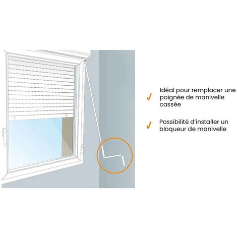 Poignée De Manivelle, Blanc, Diamètre 12 Mm, Volet Roulant 4 Poignée De Manivelle, Blanc, Diamètre 12 Mm, Volet Roulant – Image 4