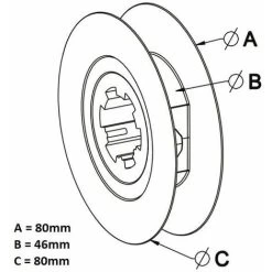 Poulie De Guidage De Volet Roulant Pour Sangle 12 à 15mm Sortie Crabot 27mm En Plastique Noir à Clipser Arbre Crabot Ouverture Fermeture Enroulement Déroulement Fenêtre Store, Ø 80mm -Portes Et Fenêtres Magasin 85669674 4