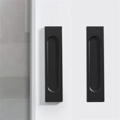 2 Pièces Poignées De Porte Coulissantes Auto-adhésives Poignées Meuble Carrée En Alliage D'Aluminium Sans Perforation Noir