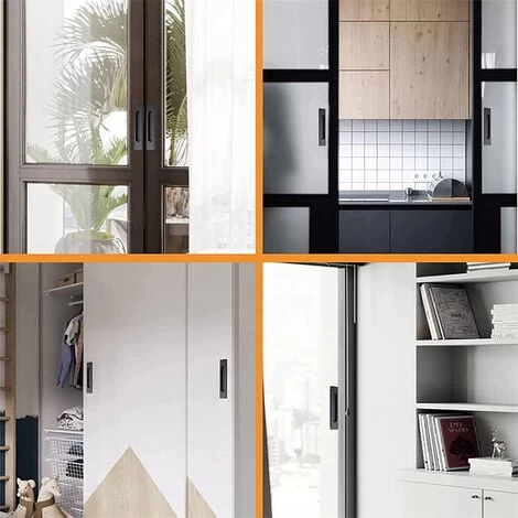 2 Pièces Poignées De Porte Coulissantes Auto-adhésives Poignées Meuble Carrée En Alliage D'Aluminium Sans Perforation Noir 5 2 Pièces Poignées De Porte Coulissantes Auto-adhésives Poignées Meuble Carrée En Alliage D'Aluminium Sans Perforation Noir – Image 5