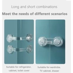 Lot De 10 Verrous De Sécurité Pour Bébé, Mini Verrous De Sécurité Transparents Pour Enfants Pour Placards, Tiroirs, Placards, Réfrigérateur, Réfrigérateur, Ordures -Portes Et Fenêtres Magasin 86712617 4