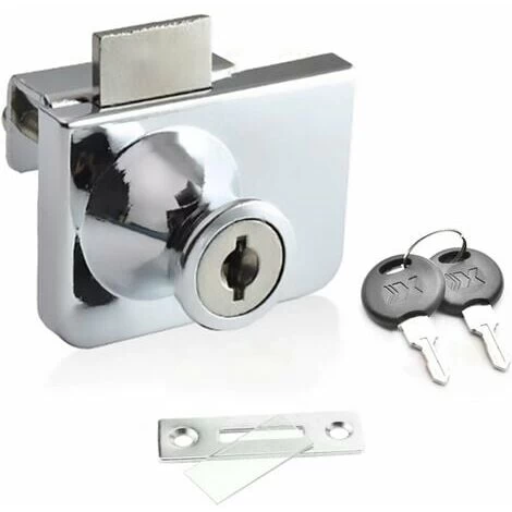 RUIOIU De Porte En Verre,Serrure Vitrine,Verrous De Sécurité à Double Ou Single Ouverture, Pour Porte En Verre De 5-8mm, Clé Séparée Sans Perçage, Alliage De Zinc 1 RUIOIU De Porte En Verre,Serrure Vitrine,Verrous De Sécurité à Double Ou Single Ouverture, Pour Porte En Verre De 5-8mm, Clé Séparée Sans Perçage, Alliage De Zinc