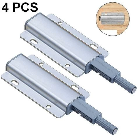 Pièces Ouvre-Porte Push To Open Snap Attrape Tiroirs Push Opener - Argent 2 Pièces Ouvre-Porte Push To Open Snap Attrape Tiroirs Push Opener - Argent – Image 2