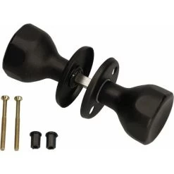 KOTARBAU Bouton De Porte Rotatif Noir Garniture De Porte Poignée De Porte Avec Vis De Montage Bouton à Bille En Acier Laqué Bouton De Porte Rotatif Garniture De Protection