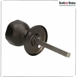 KOTARBAU Bouton De Porte Rotatif Noir Garniture De Porte Poignée De Porte Avec Vis De Montage Bouton à Bille En Acier Laqué Bouton De Porte Rotatif Garniture De Protection -Portes Et Fenêtres Magasin 88142184 4