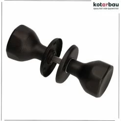 KOTARBAU Bouton De Porte Rotatif Noir Garniture De Porte Poignée De Porte Avec Vis De Montage Bouton à Bille En Acier Laqué Bouton De Porte Rotatif Garniture De Protection -Portes Et Fenêtres Magasin 88142184 5