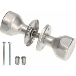 KOTARBAU Bouton De Porte Rotatif Argent Garniture De Porte Poignée De Porte Avec Vis De Montage Bouton à Bille En Acier Laqué Bouton De Porte Rotatif Garniture De Protection