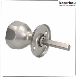 KOTARBAU Bouton De Porte Rotatif Argent Garniture De Porte Poignée De Porte Avec Vis De Montage Bouton à Bille En Acier Laqué Bouton De Porte Rotatif Garniture De Protection -Portes Et Fenêtres Magasin 88142337 4