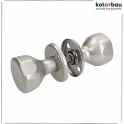 KOTARBAU Bouton De Porte Rotatif Argent Garniture De Porte Poignée De Porte Avec Vis De Montage Bouton à Bille En Acier Laqué Bouton De Porte Rotatif Garniture De Protection -Portes Et Fenêtres Magasin 88142337 5