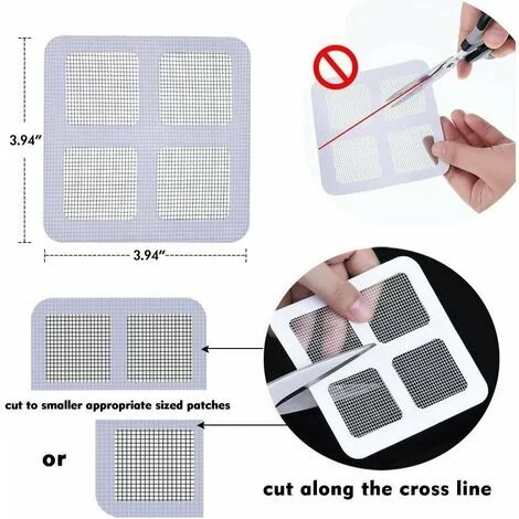 LTDSFHC 20 Pcs Réparation De Bandes Pour Fenêtres, Autocollant De Réparation De Maille D'écran De Porte, Auto-adhésif, Peut être Recadrée, Utilisé Pour Réparer Les Moustiquaires, Gaze (10×10cm) 2 LTDSFHC 20 Pcs Réparation De Bandes Pour Fenêtres, Autocollant De Réparation De Maille D'écran De Porte, Auto-adhésif, Peut être Recadrée, Utilisé Pour Réparer Les Moustiquaires, Gaze (10×10cm) – Image 2