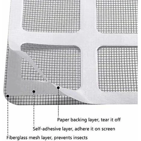 LTDSFHC 20 Pcs Réparation De Bandes Pour Fenêtres, Autocollant De Réparation De Maille D'écran De Porte, Auto-adhésif, Peut être Recadrée, Utilisé Pour Réparer Les Moustiquaires, Gaze (10×10cm) 4 LTDSFHC 20 Pcs Réparation De Bandes Pour Fenêtres, Autocollant De Réparation De Maille D'écran De Porte, Auto-adhésif, Peut être Recadrée, Utilisé Pour Réparer Les Moustiquaires, Gaze (10×10cm) – Image 4