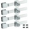 Lot De 4 Verrous De Porte Coulissante En Verre Avec Finition Chromée, Clés Identiques,petites,