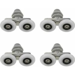 Roulettes Doubles Pour Porte De Douche Roulettes Pour Porte De Douche Roulettes Coulissantes Porte Salle De Bain Douche Rouleau De Douche De Rechange,Pièces De Rechange Pour Salle De Bain 23mm 4 PCS