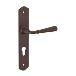 THIRARD - Ensemble De Poignées Pour Porte D'entrée Charon Trou De Cylindre, Carré 7mm, Entr'axes 195mm, Acier Rouillé