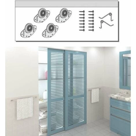 Jeu SEVROLL De 2 Chariots Supérieurs Et 2 Chariots Inférieurs De Porte Coulissante 18mm Guide Coulisse Fixation Armoire Dressing Placard Garniture 1 Jeu SEVROLL De 2 Chariots Supérieurs Et 2 Chariots Inférieurs De Porte Coulissante 18mm Guide Coulisse Fixation Armoire Dressing Placard Garniture