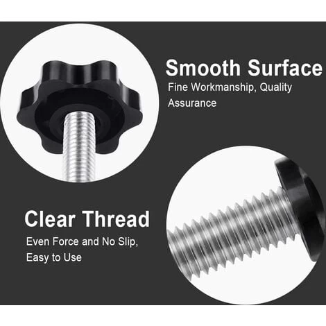 Liquidation totale Étoile à La Main Vis 15 Pièces Vis De Serrage Sur Le Bouton Étoile Bouton En Forme D'étoile Vis Sur Le Bouton Fil De Serrage Bouton Noir En Plastique Pour Meubles DeMachine-outil(M 4 Liquidation totale Étoile à La Main Vis 15 Pièces Vis De Serrage Sur Le Bouton Étoile Bouton En Forme D'étoile Vis Sur Le Bouton Fil De Serrage Bouton Noir En Plastique Pour Meubles DeMachine-outil(M – Image 4