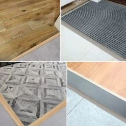 Liquidation totale 200 Cm X 5 Cm Bande De Seuil Profil De Transition Autoadhésif Bande De Recouvrement De Sol En Vinyle, Pour Couvrir Les Carreaux, Les Espaces Entre Les Stratifiés, Grain De Bois Gri -Portes Et Fenêtres Magasin 89802870 3