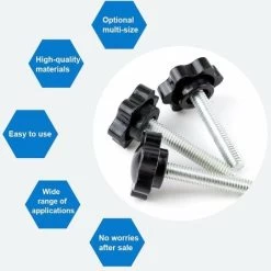10-Pack M6x30mm Vis De Pouce, étoile En Plastique Moletées Bouton De Serrage à Vis Thumbscrew -Portes Et Fenêtres Magasin 90206193 4