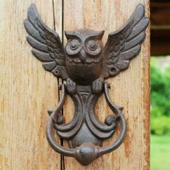Heurtoir De Porte Hibou, Portes De Maison En Fonte, Poignée De Porte Décorative De Style Ancien Hibou Vintage Pour Votre Jardin/maison En Bois/ferme - Marron -Portes Et Fenêtres Magasin 90619720 3