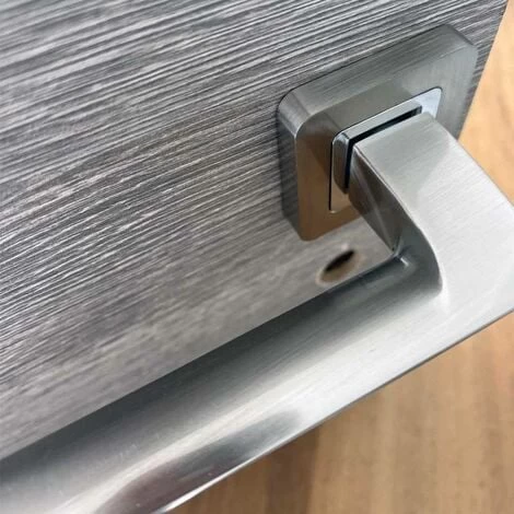 Poignées De Porte Sur Rosace Chromées Satinées - Modèle Morgan Trou De Clé L 2 Poignées De Porte Sur Rosace Chromées Satinées - Modèle Morgan Trou De Clé L – Image 2