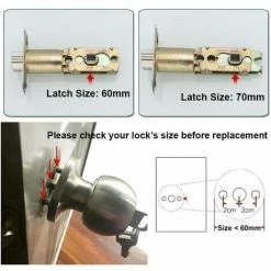 Poignée De Porte, Ronde Bouton Serrure Verrouillage Porte, Verrouillage Par Clés, Taille Du Loquet 60 / 70mm -Portes Et Fenêtres Magasin 95084810 5