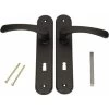 KOTARBAU Poignée De Porte 72 Mm Gauche Droite Serrure à Embout Noir Ensemble De Porte Garniture De Porte Poignée De Porte Poignée De Porte Ensemble De Poignées Porte De Chambre Plaque Longue Alu