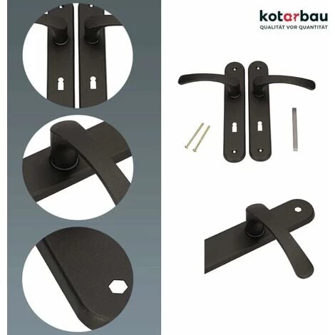 KOTARBAU Poignée De Porte 72 Mm Gauche Droite Serrure à Embout Noir Ensemble De Porte Garniture De Porte Poignée De Porte Poignée De Porte Ensemble De Poignées Porte De Chambre Plaque Longue Alu 3 KOTARBAU Poignée De Porte 72 Mm Gauche Droite Serrure à Embout Noir Ensemble De Porte Garniture De Porte Poignée De Porte Poignée De Porte Ensemble De Poignées Porte De Chambre Plaque Longue Alu – Image 3