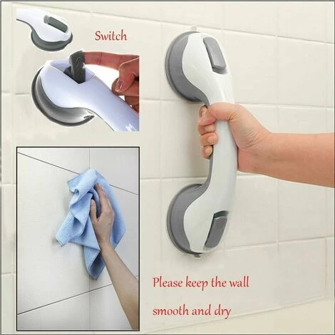 2 PCS Poignée Baignoire De Sécurité/Poignée/ventouse De Douche Pour Salle De Bain + WC (Gris) 5 2 PCS Poignée Baignoire De Sécurité/Poignée/ventouse De Douche Pour Salle De Bain + WC (Gris) – Image 5