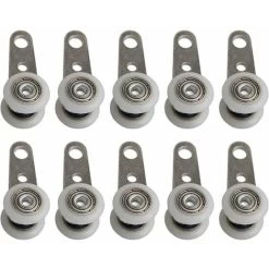 Lot De 10 Roulettes Pour Baies Vitrées Ou Portes Coulissantes - En Métal Et En Plastique - 4,5 X 1,9 Cm